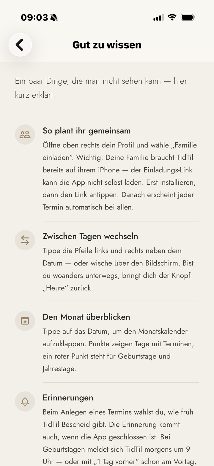 TidTil Hilfe-Seite